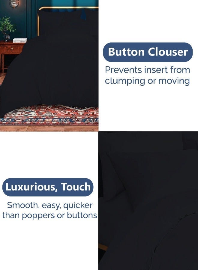 Siesta Zen Microfiber Duvet Cover Set (1 Cover + 2 Pillowcases) – Ultra Soft, Wrinkle-Resistant, Breathable & Lightweight –  Button Closure – Machine Washable Bedding Set - Image 3